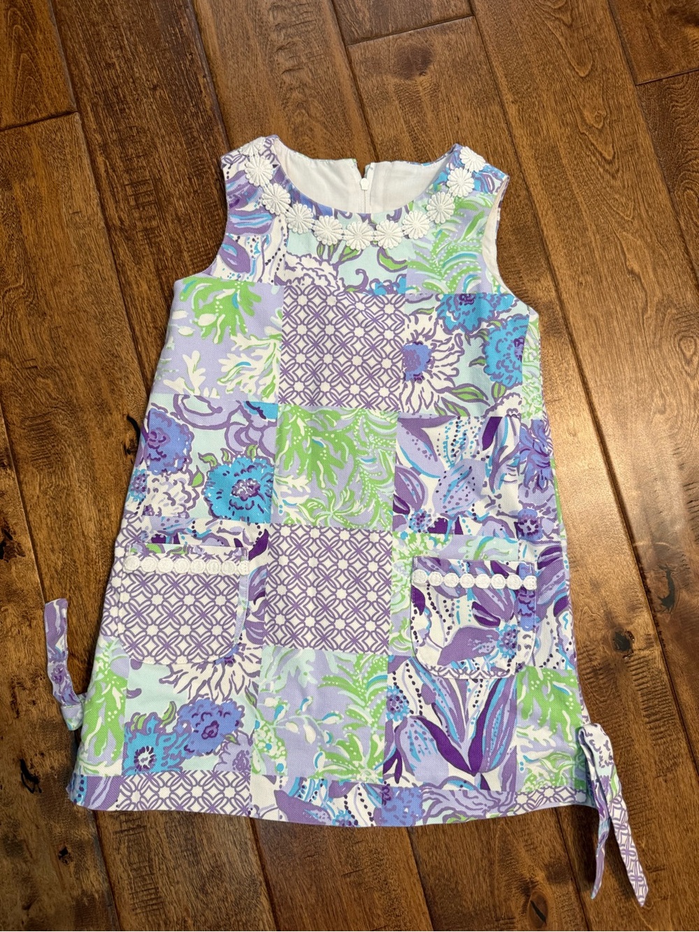 Lilly Pulitzer Patchwork Kids Dress in Purple & Aqua